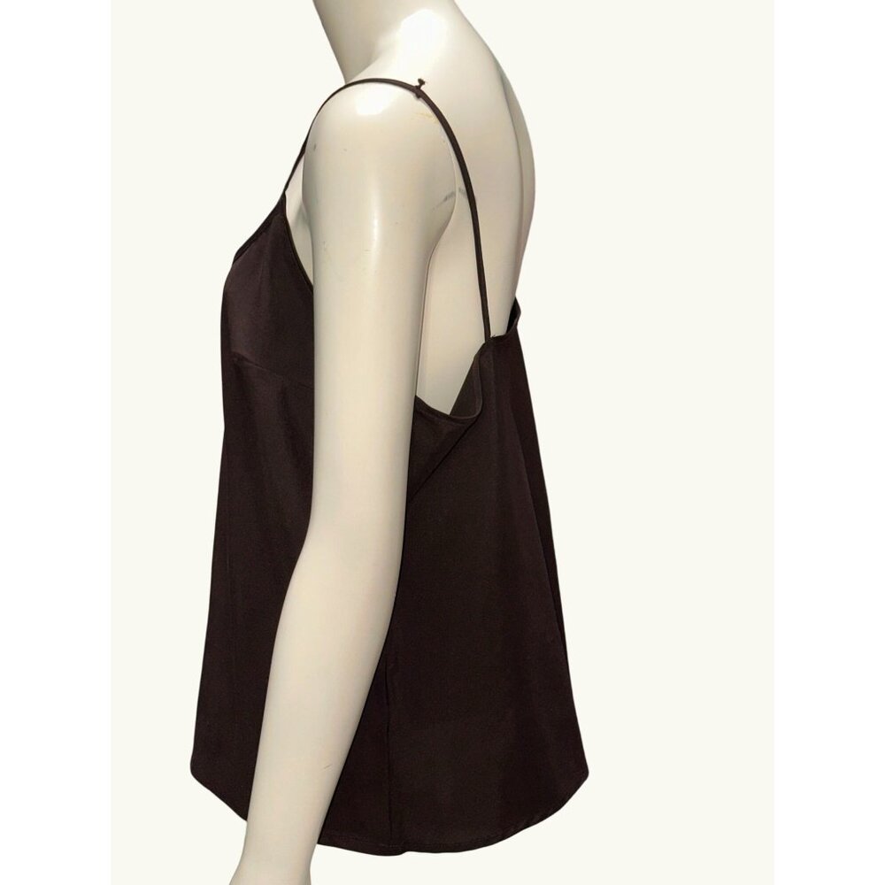 CCC Brown Sleeveless Camisole Top Petite Large All Polyester Made In Indonesia - Picture 2 of 7